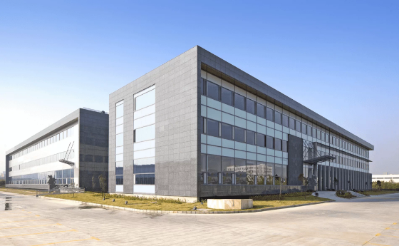 Exterior of Jingqiao Glass factory and office building