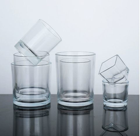 Thickened clear glass candle holders in several sizes