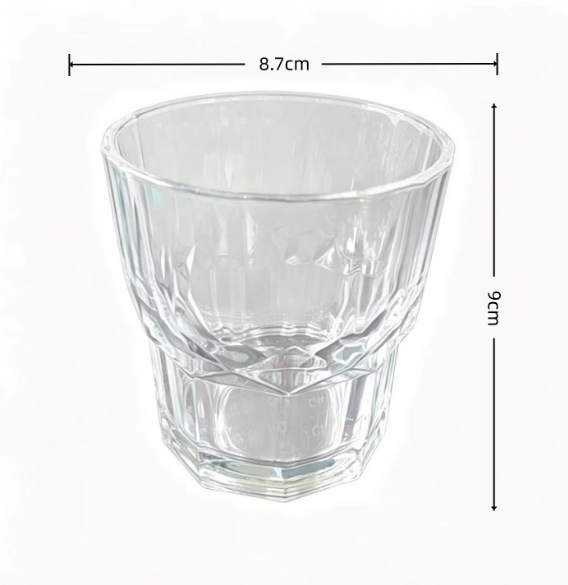 dimensioned clear glass candle vessel