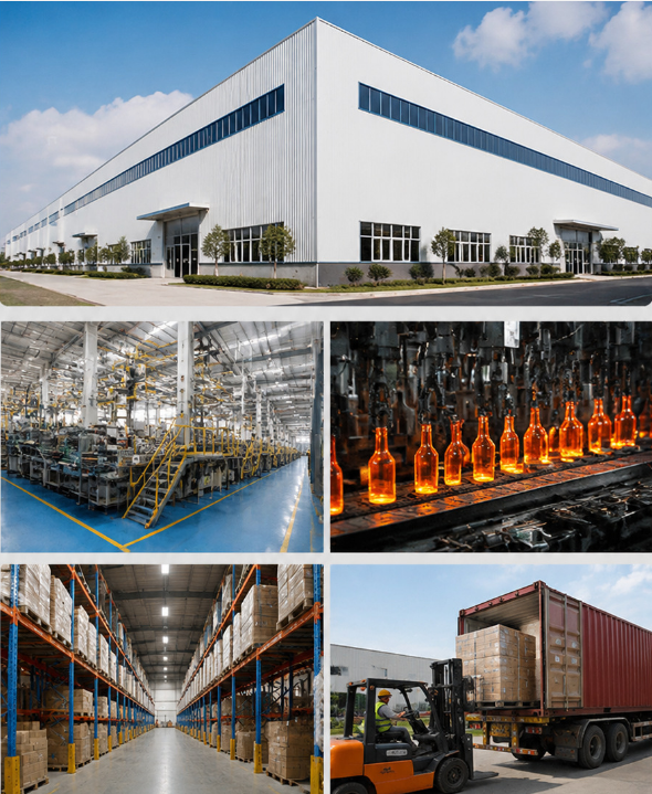 glassware factory production warehouse and container loading